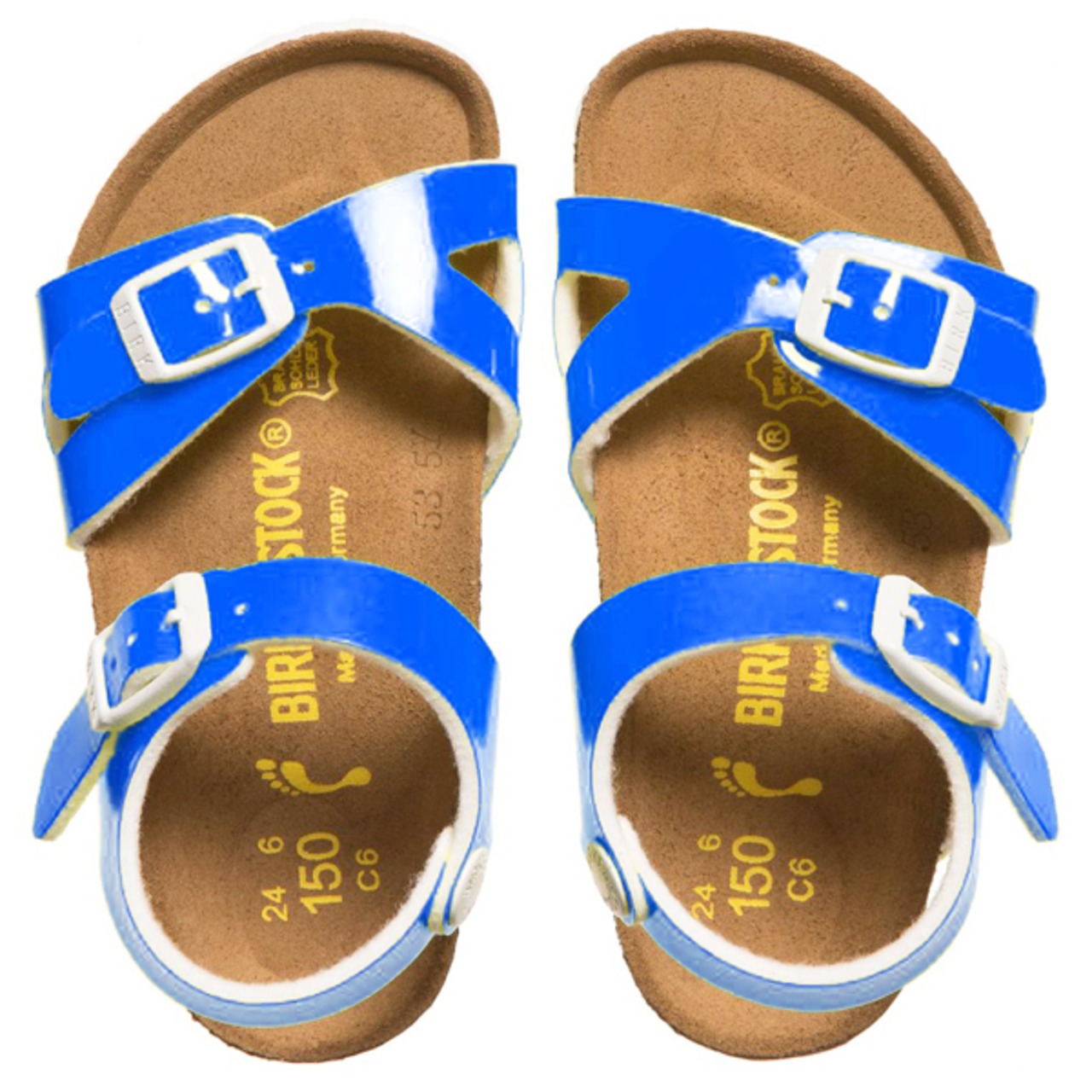 ［BIRKENSTOCK］Rio／リオ キッズ｜Patent Neon Blue（パテントネオンブルー）