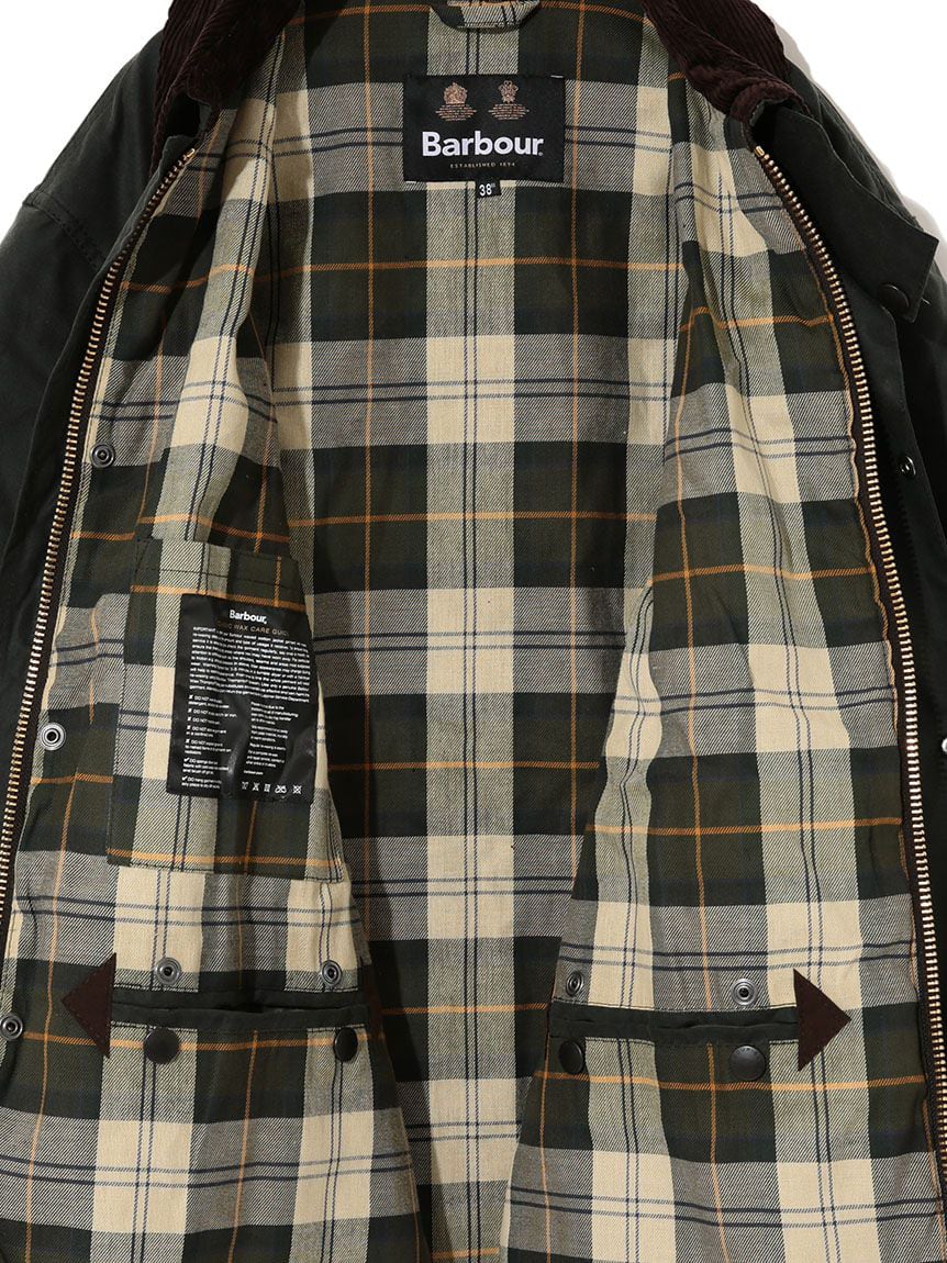 Barbour(ﾊﾞﾌﾞｱｰ) - OS BORDER WAX JACKET(ｵｰﾊﾞｰｻｲｽﾞﾎﾞｰﾀﾞｰﾜｯｸｽｼﾞｬｹｯﾄ