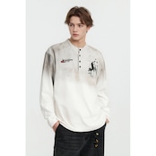 VINTAGE ストリート ヘンリーネック ロングTシャツ T1866