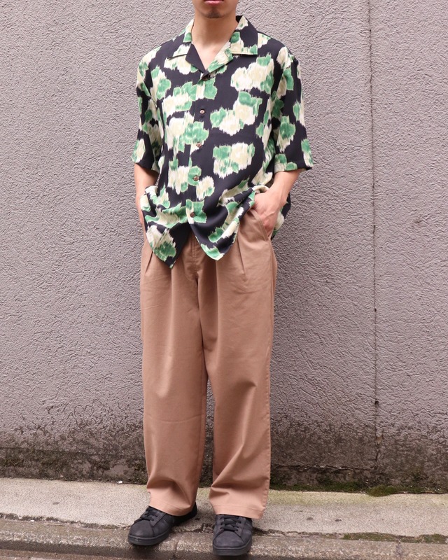 【Audience】LIGHT AMUNZEN KASURI LIKE O/C SHIRT / BLACK
