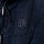 PAPAS パパス 裏ボア デニム ダッフルコート L/ネイビー