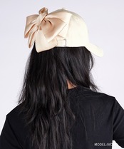 【直営限定ITEM】COOLA MADE サテンリボンCAP (IVORY)　CQ-47541H