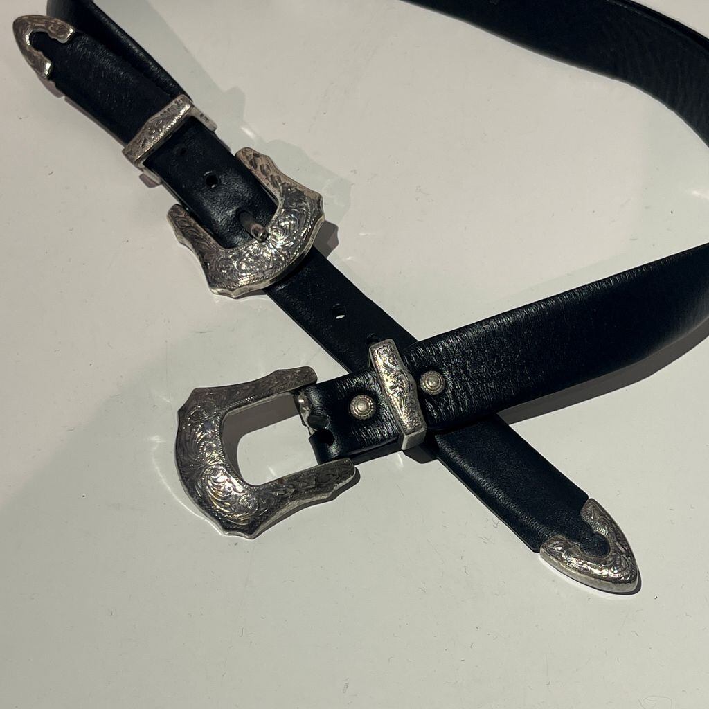 TOGA PULLA トーガプルラ Western Double Buckle Leather Belt