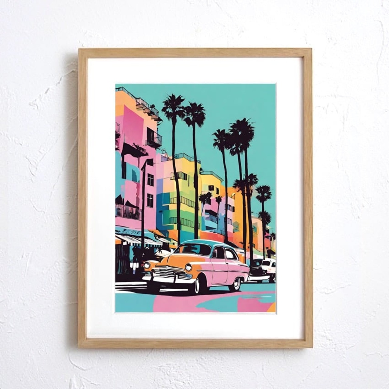 Santa Monica｜カリフォルニアの陽射しを感じるアメリカンヴィンテージポスター｜レトロカラーが映えるおしゃれインテリアA2ポスター