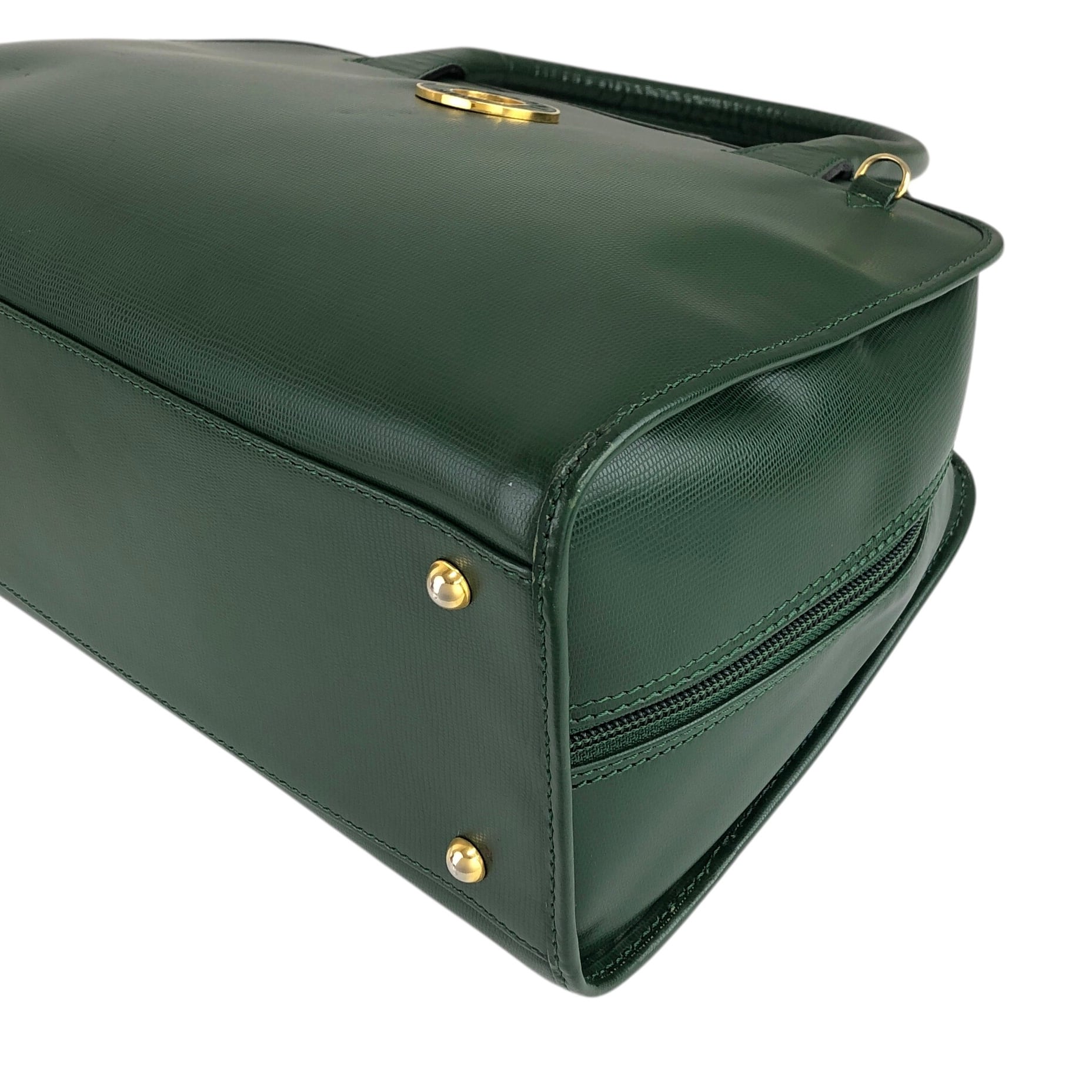 CELINE セリーヌ ハンドバッグ グリーン ロゴ サークル レザー 2way