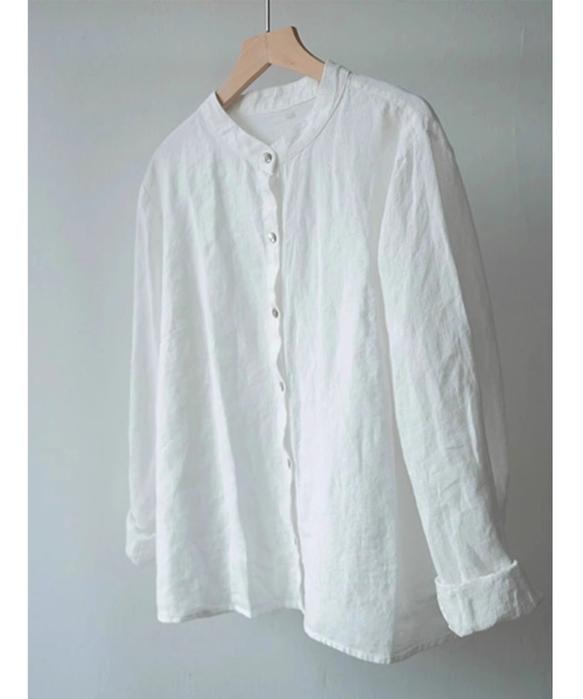 リネン混◆シンプルシャツ【t-10828】