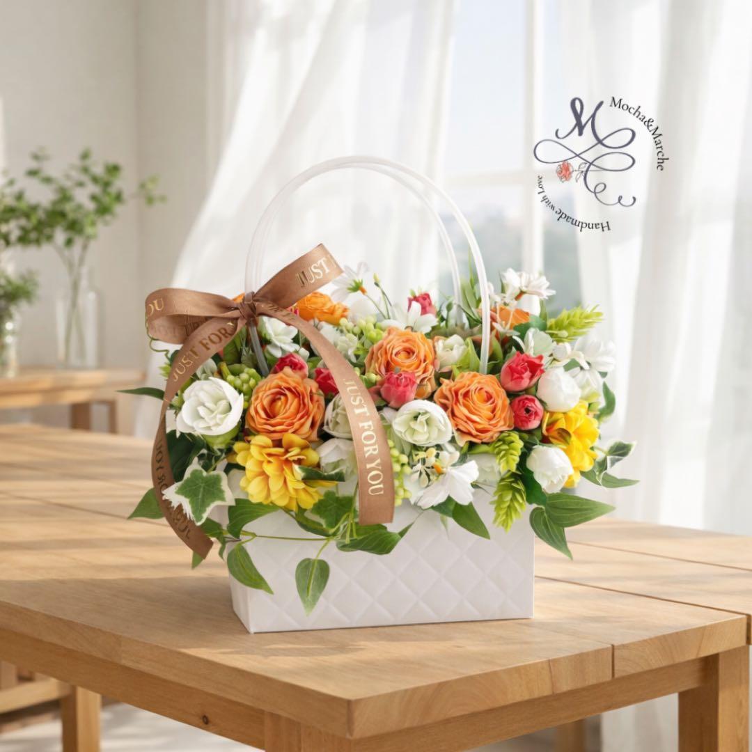 光触媒フラワー「マジェスティック・ホワイト」大輪薔薇とアネモネの