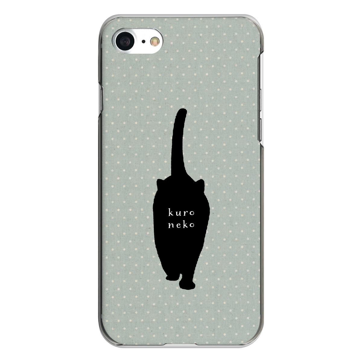 iPhone対応 スマホ ハードケース クリア クロネコ・グレー 猫 デザイナーズ 【iPhone17 / iPhone16e / AQUOS / Xperia 他 iPhone / Android ほぼ全機種対応】 |desr2920
