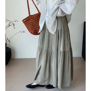 Tiered  A-line maxi skirt◇3colors 1768