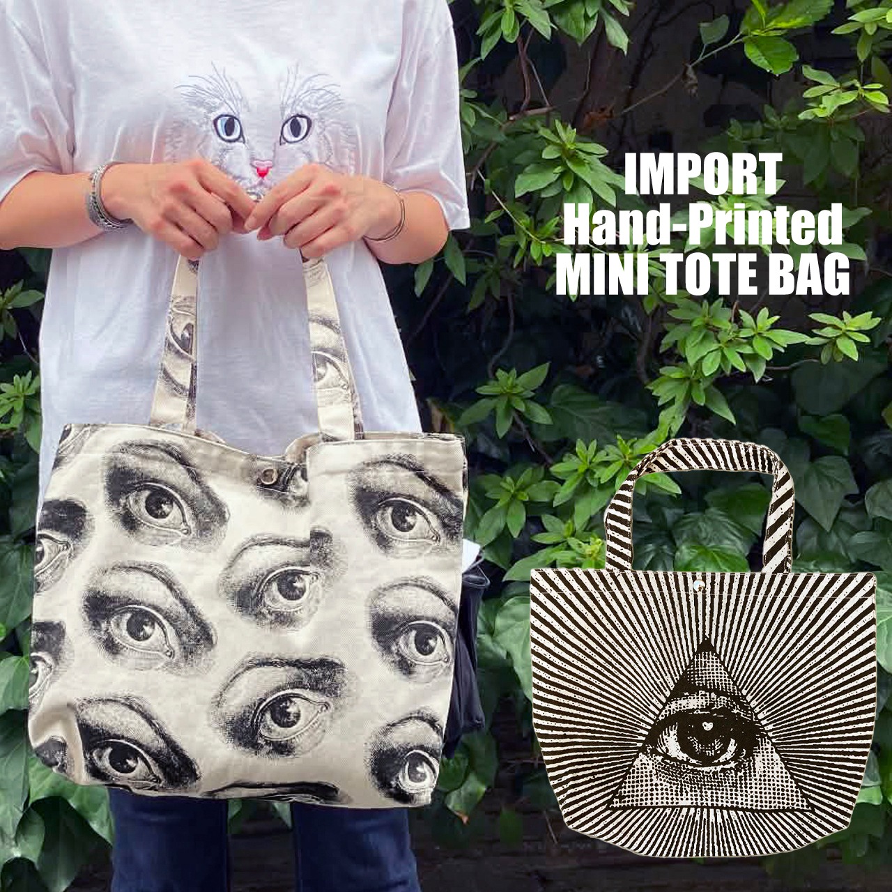 【IMPORT】Hand-Printed MINI TOTE BAG