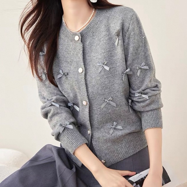 リボンデザインカーディガン　N00095