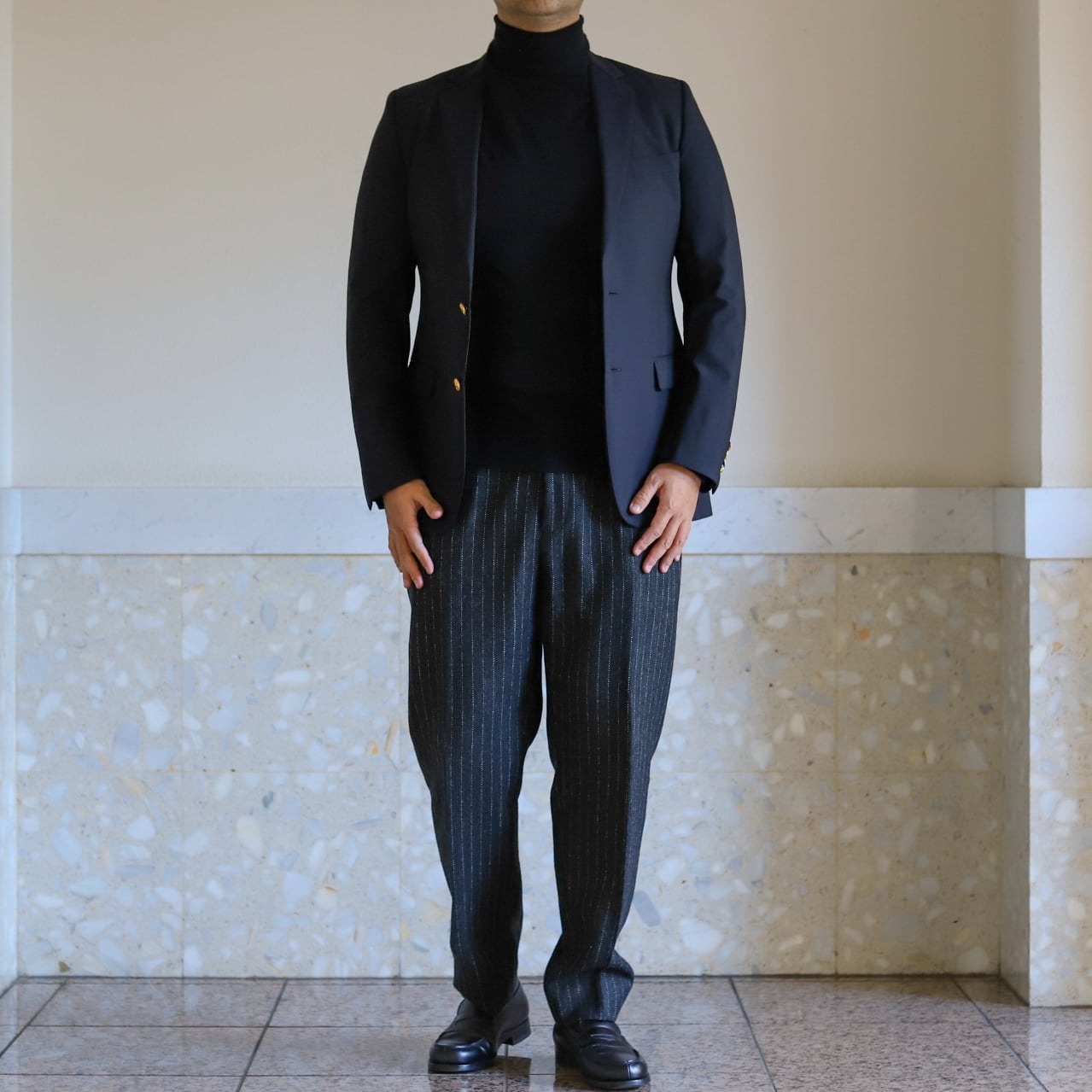 逸品】BROOKS BROTHERS Loro Piana Made in USA wool Navy blazer