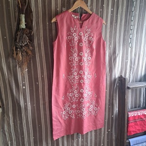 ノースリーブ 刺繍ワンピース used [411011]