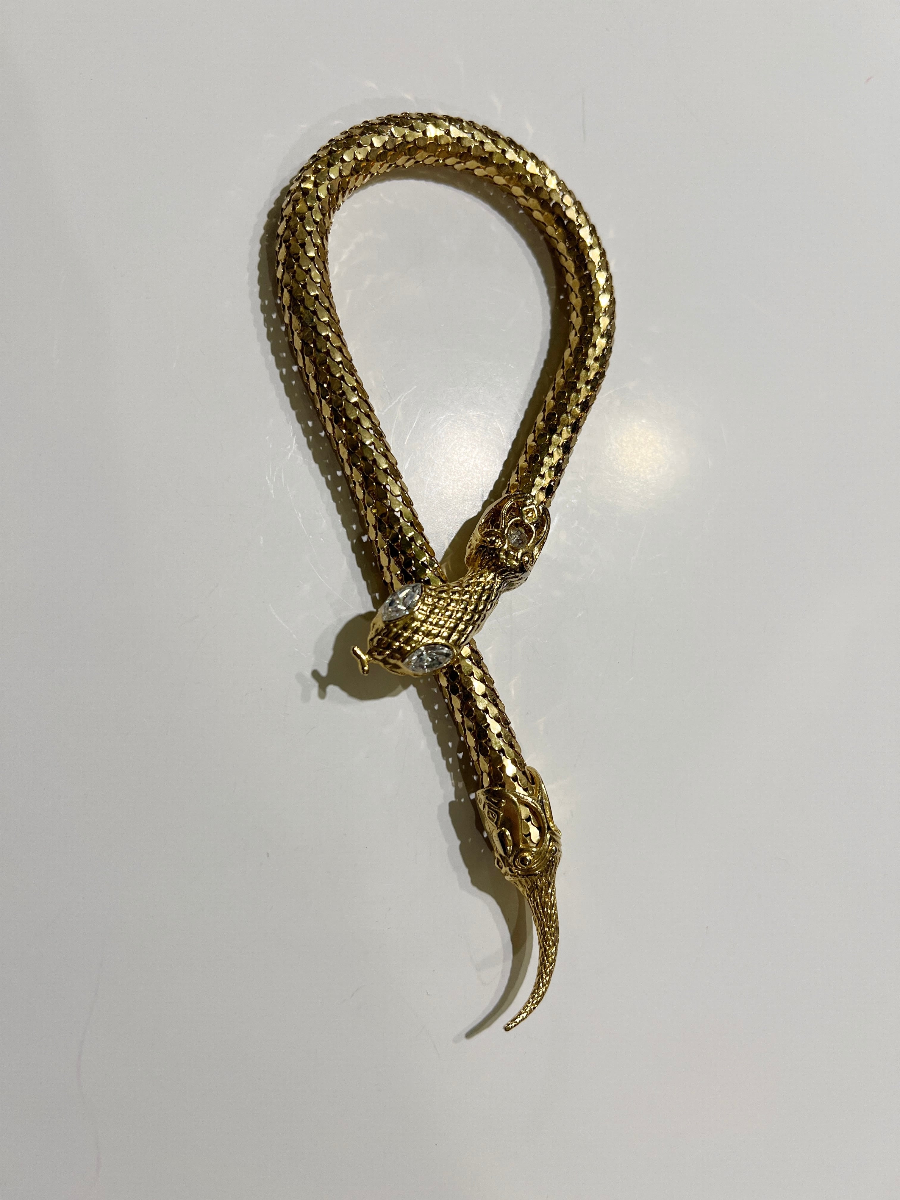 70s - 80s gold snake jewelry ( bracelet/ bag charm)