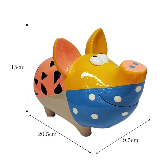 カラフルアニマル貯金箱 ブタ 豚 ぶた 金運 ポンピドゥ風 アート