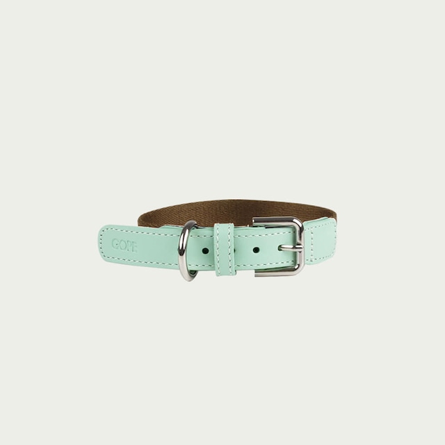 【即納】GOPE Nature Dog Collar - B-Buckle｜Mint × Brown