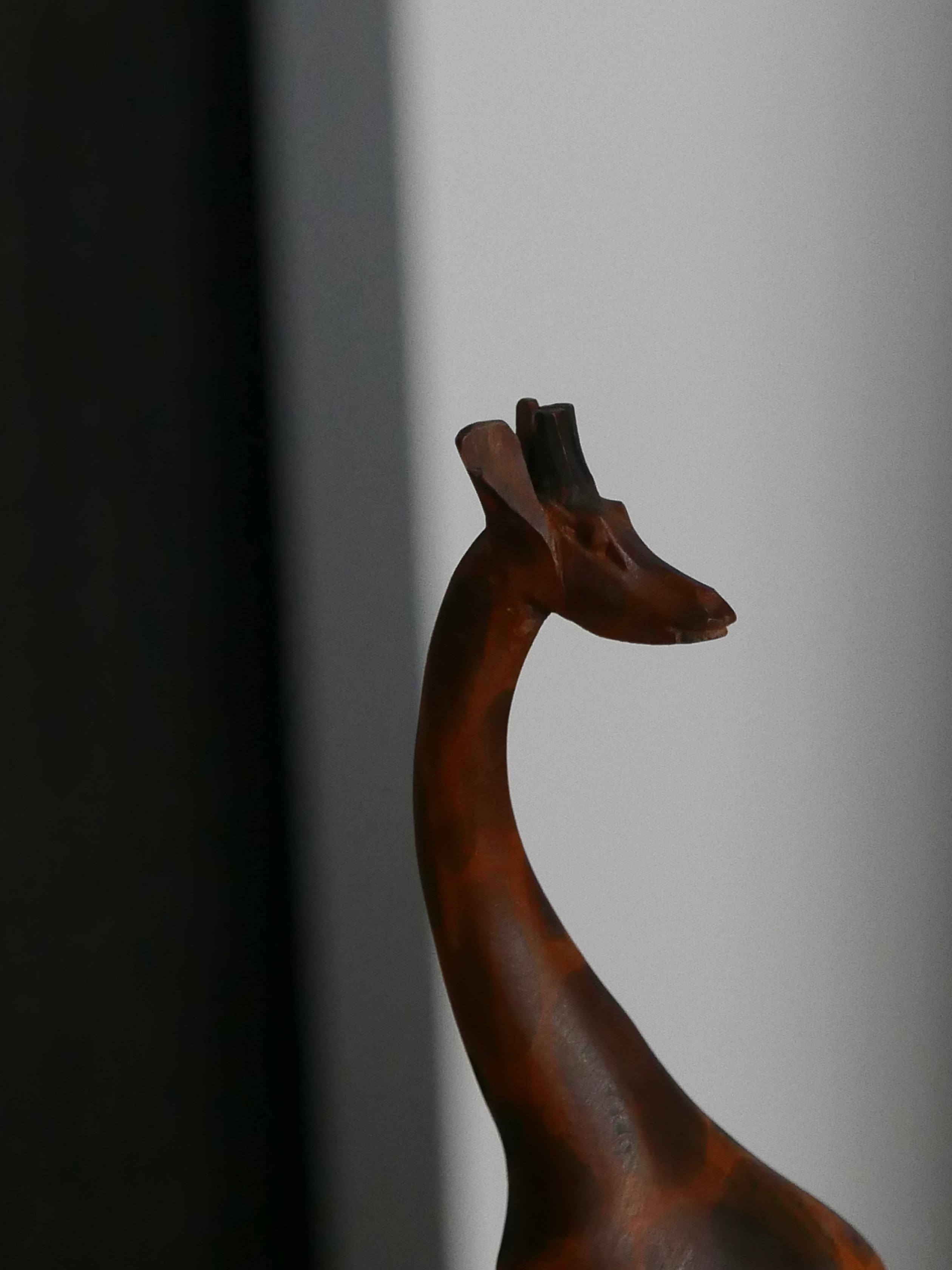 old Kenyan  wood carving " giraffe " small