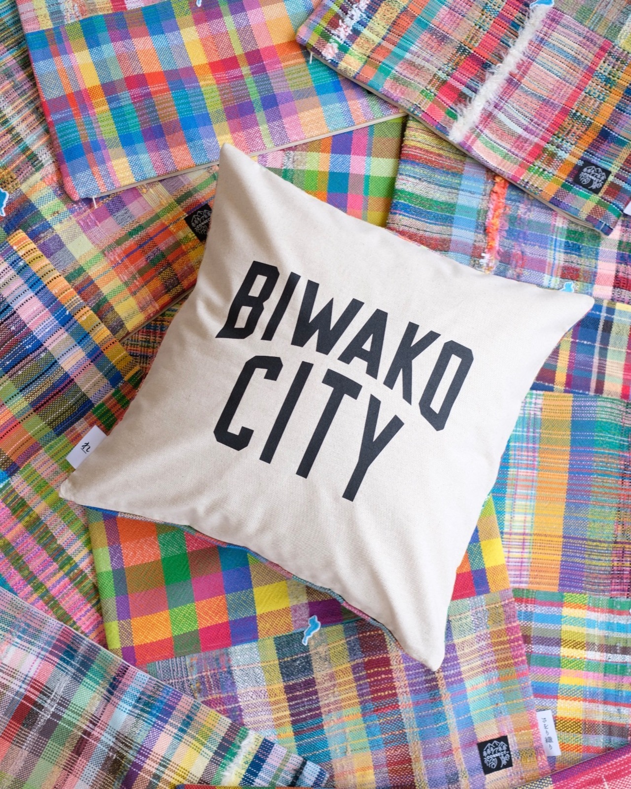 BIWAKO CITY / クッションカバー / さをり織り