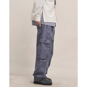 Distressed paint splatter cargo pants 1296