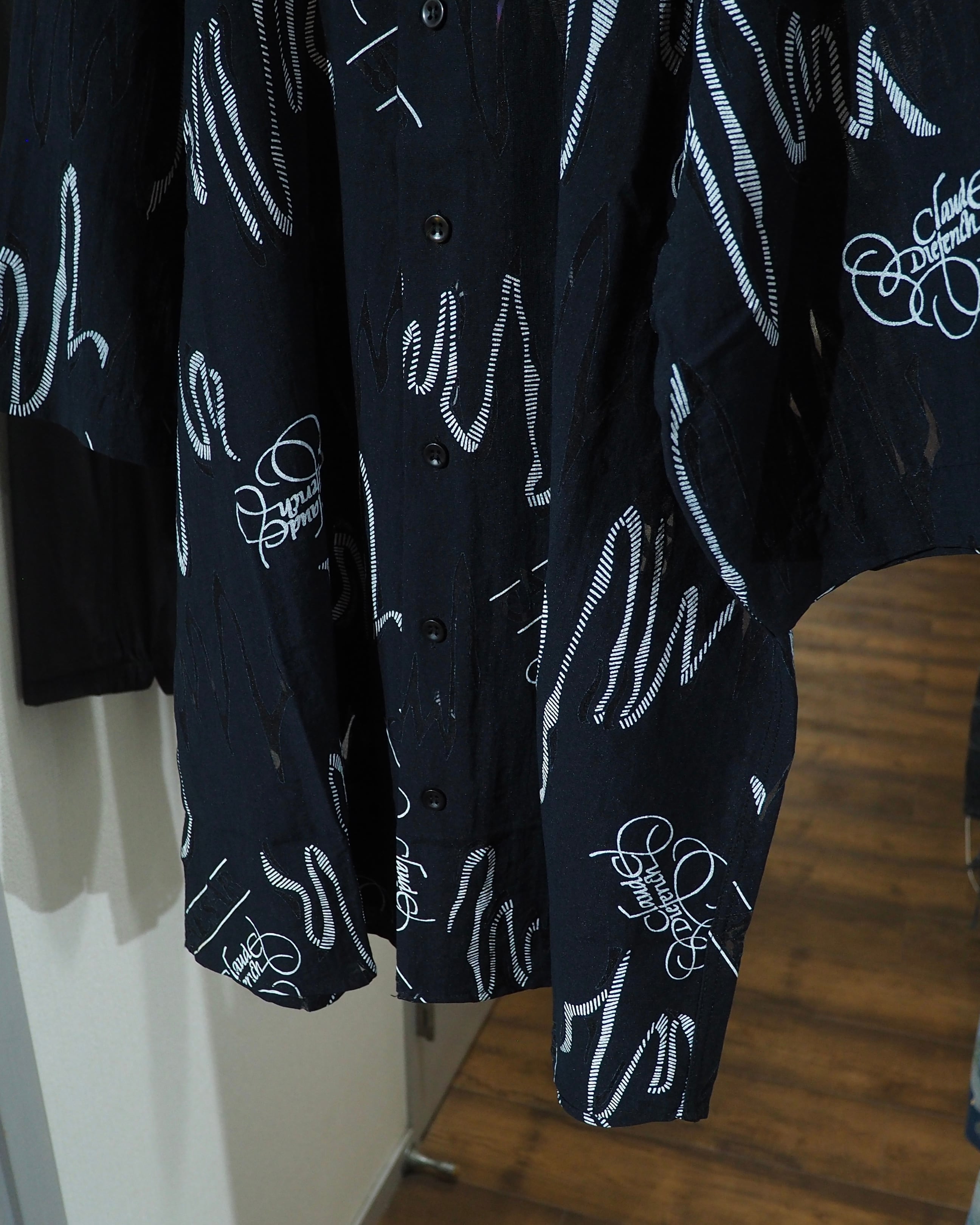 Black Graffiti Art × Semi Transparent Design vintage SS shirt