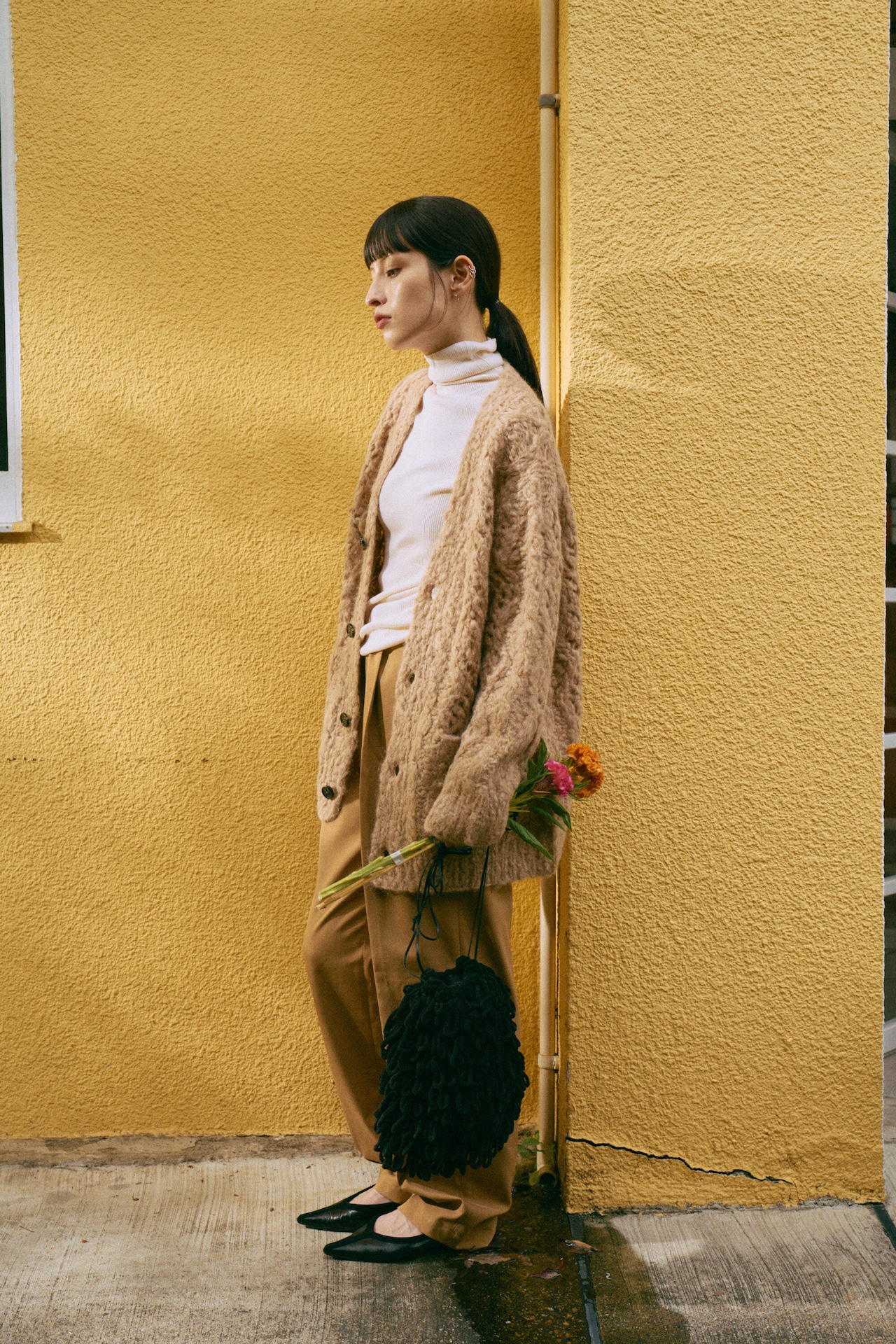 Fluffy Hand Lacy Cardigan Knit