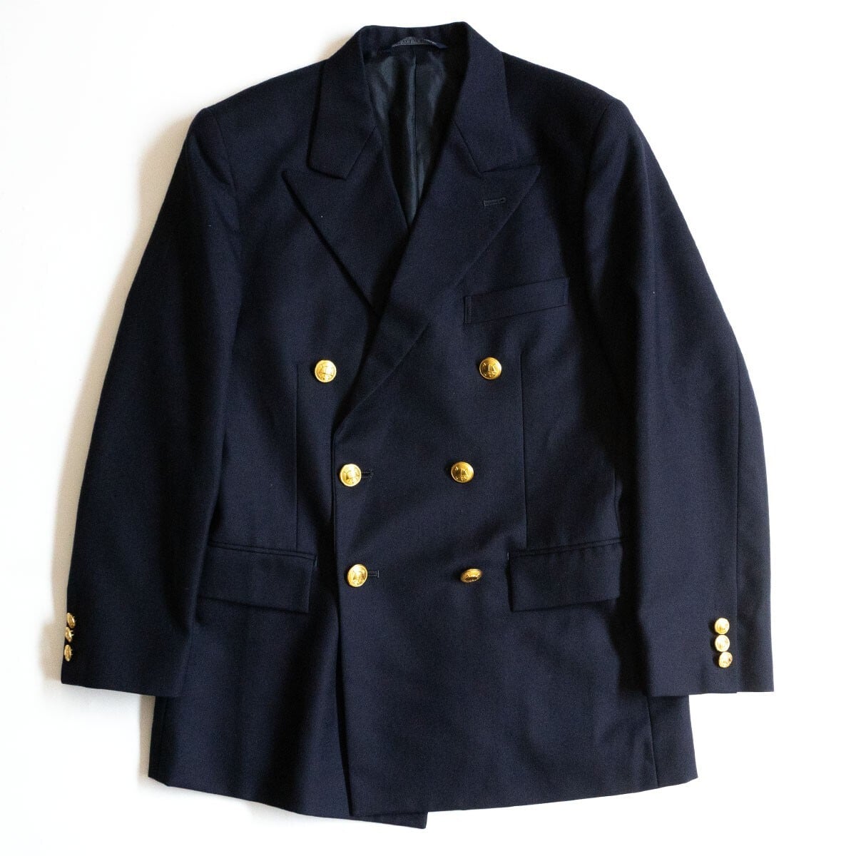 ラルフローレン　テーラードジャケット　ダブルブレスト　ネイビー　金ボタン　美品 132ced4a180372c8daeaf62cae5624