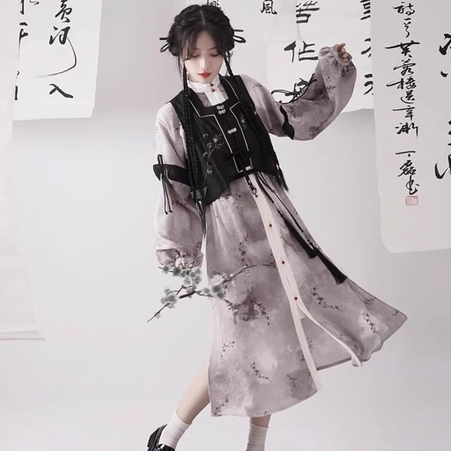 中国ブランド ロリィタ服 フルセット 白× 黒 新品未開封 中国