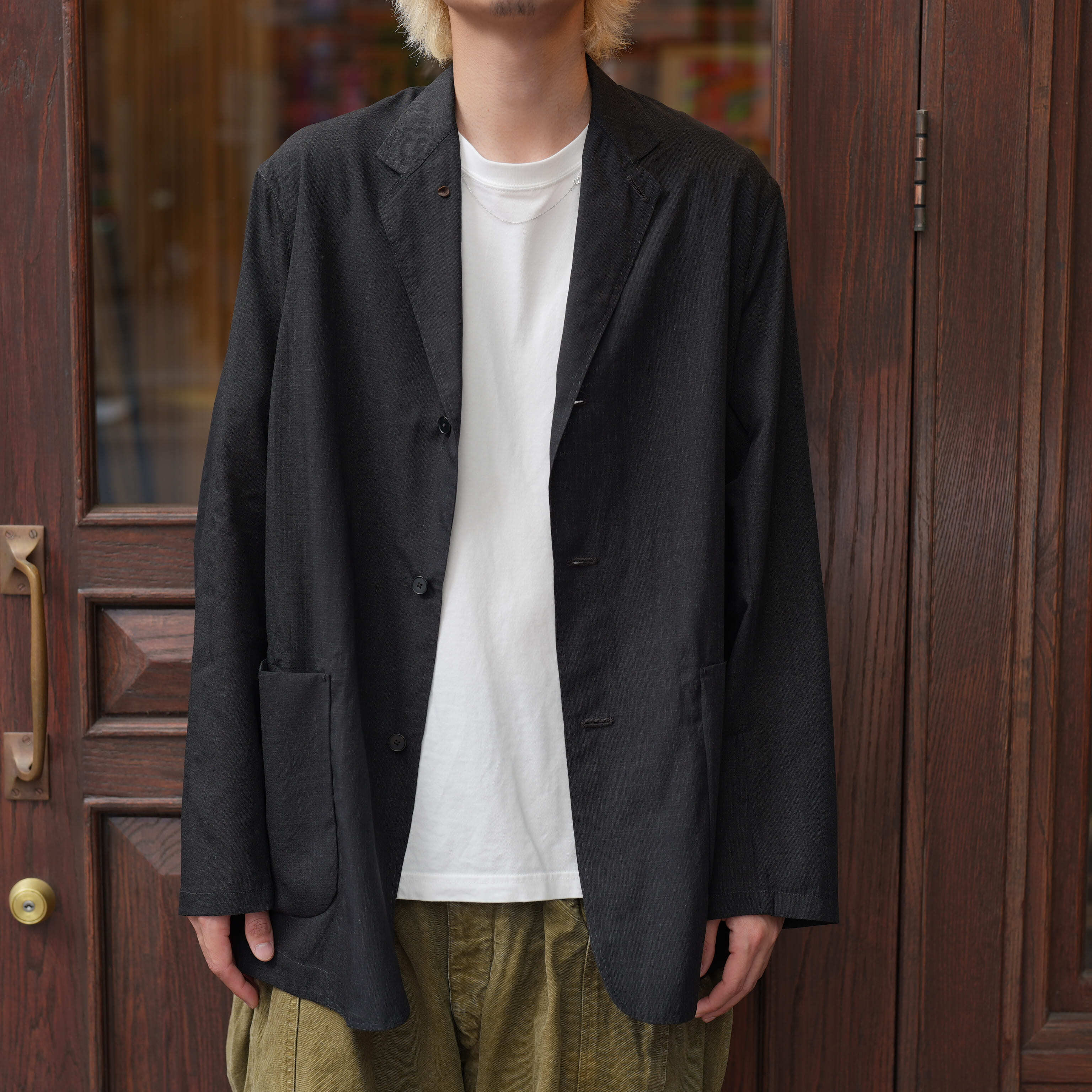 MAATEE&SONS(マーティーアンドサンズ) 26SS "NOT A PLAIN JACKET "俺のsummer wool" " -CHARCOAL-