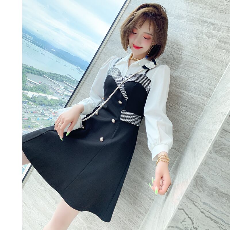 シャツ ウェストドレス オータム 秋物 ステッチ MIUCO96395424304