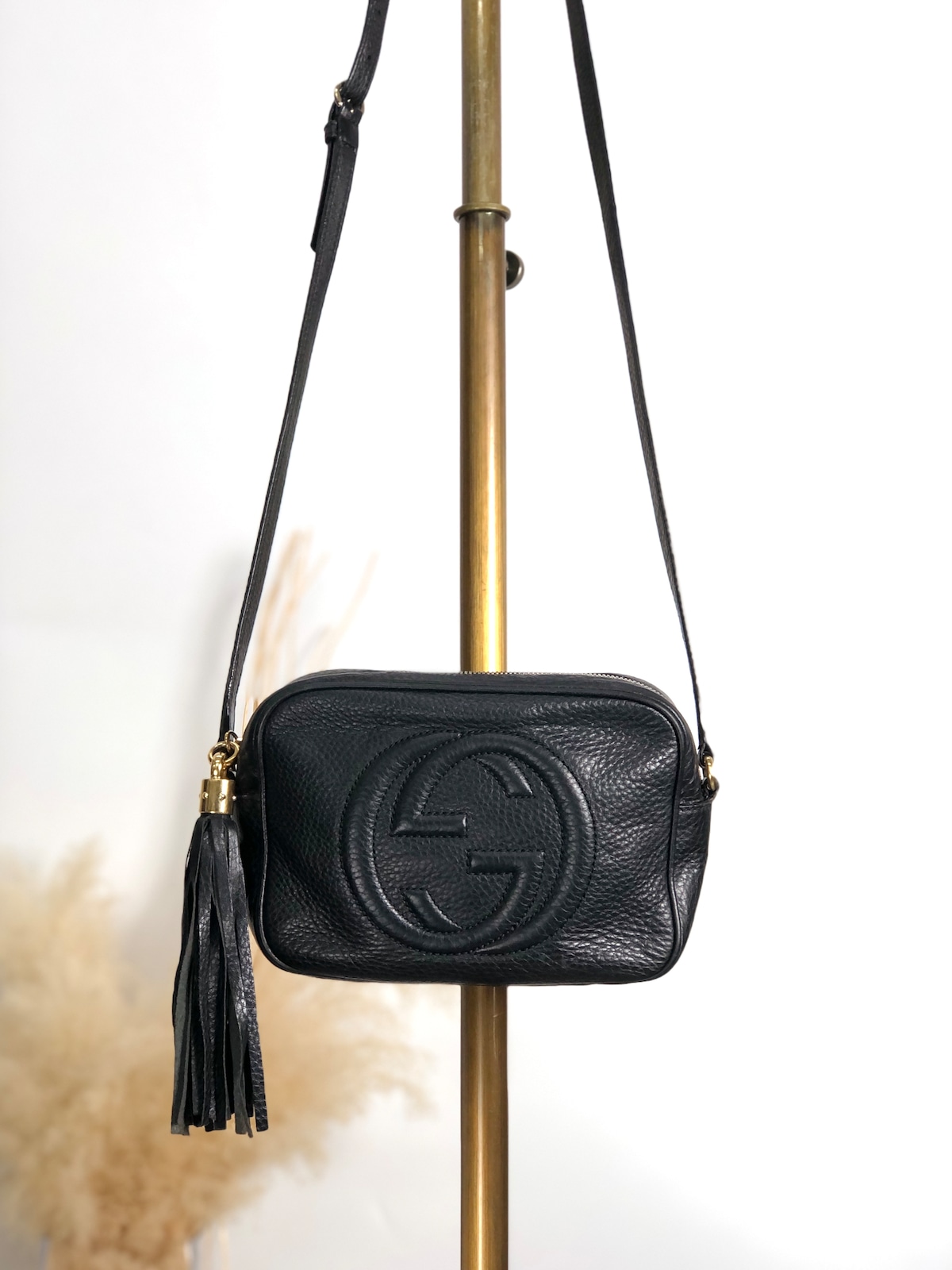 GUCCI グッチ ショルダーバッグ ブラック ソーホー インターロッキング 