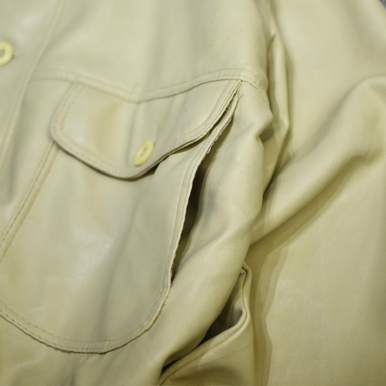 faux leather jacket ivory