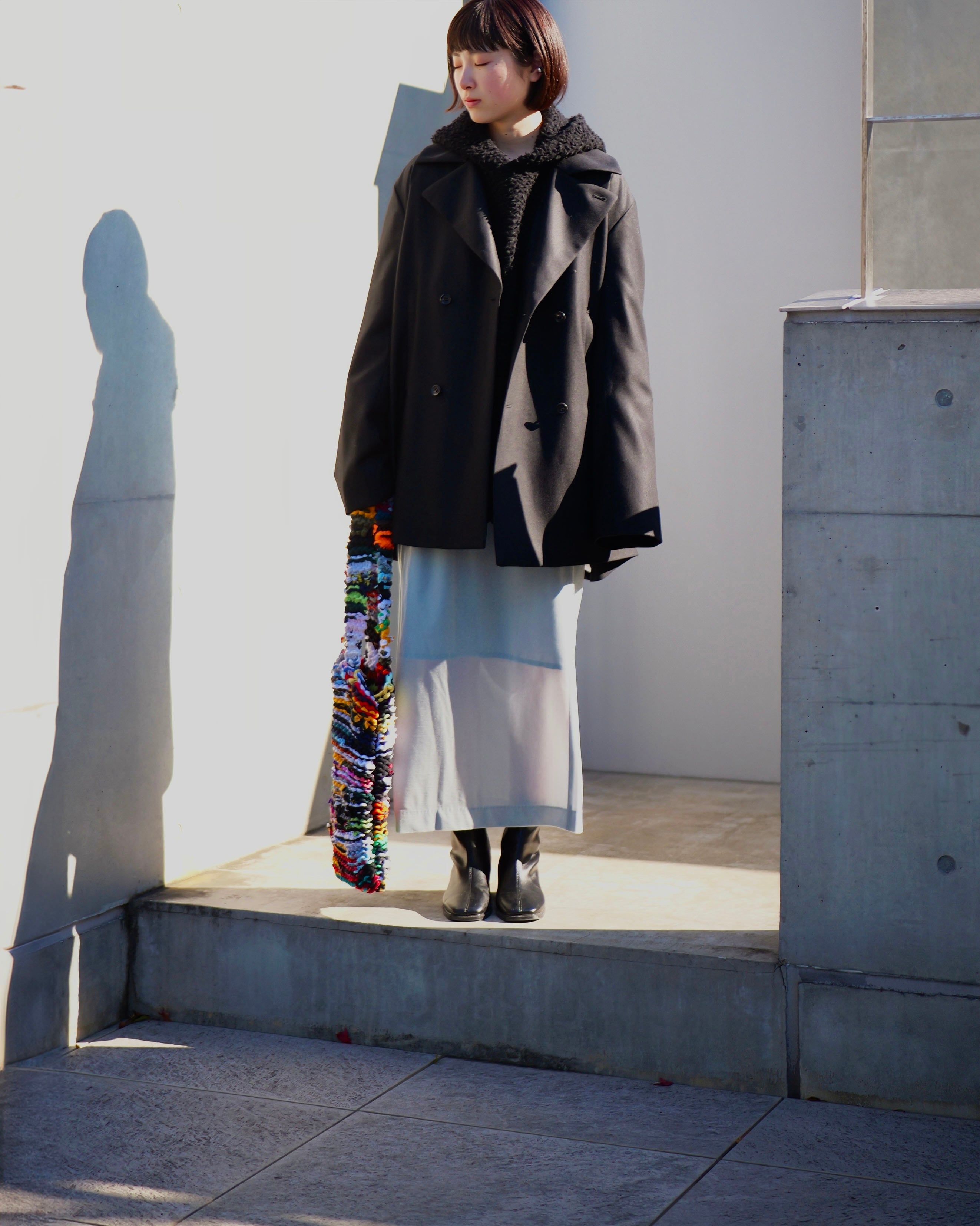 ⚪︎ RITSUKO KARITA - Sheer velour slit skirt〔plain〕 / mint | vicica