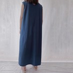 夏に涼しく着られる Aラインノースリーブワンピース｜ブルー｜サムネイル4