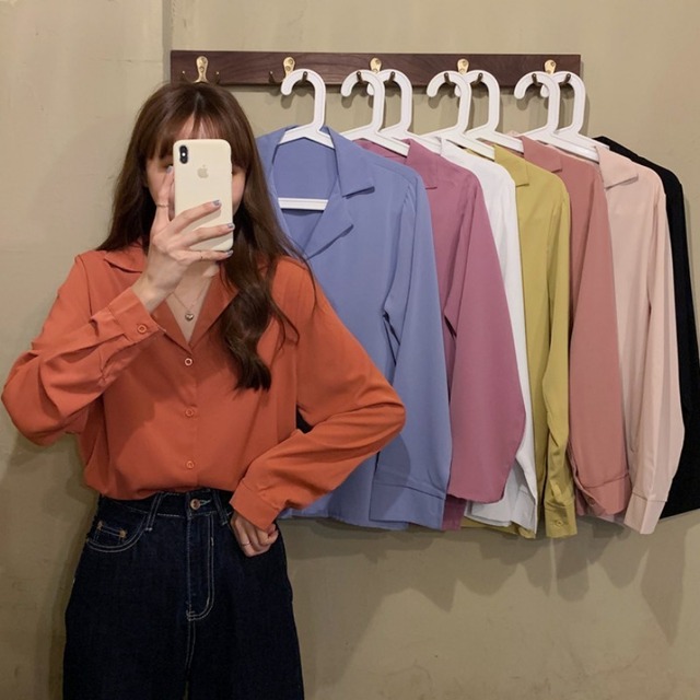 ホワイトスタンダードスタイルスプリング ロング レトロ ブラウス 春物 1号婦人77164348633