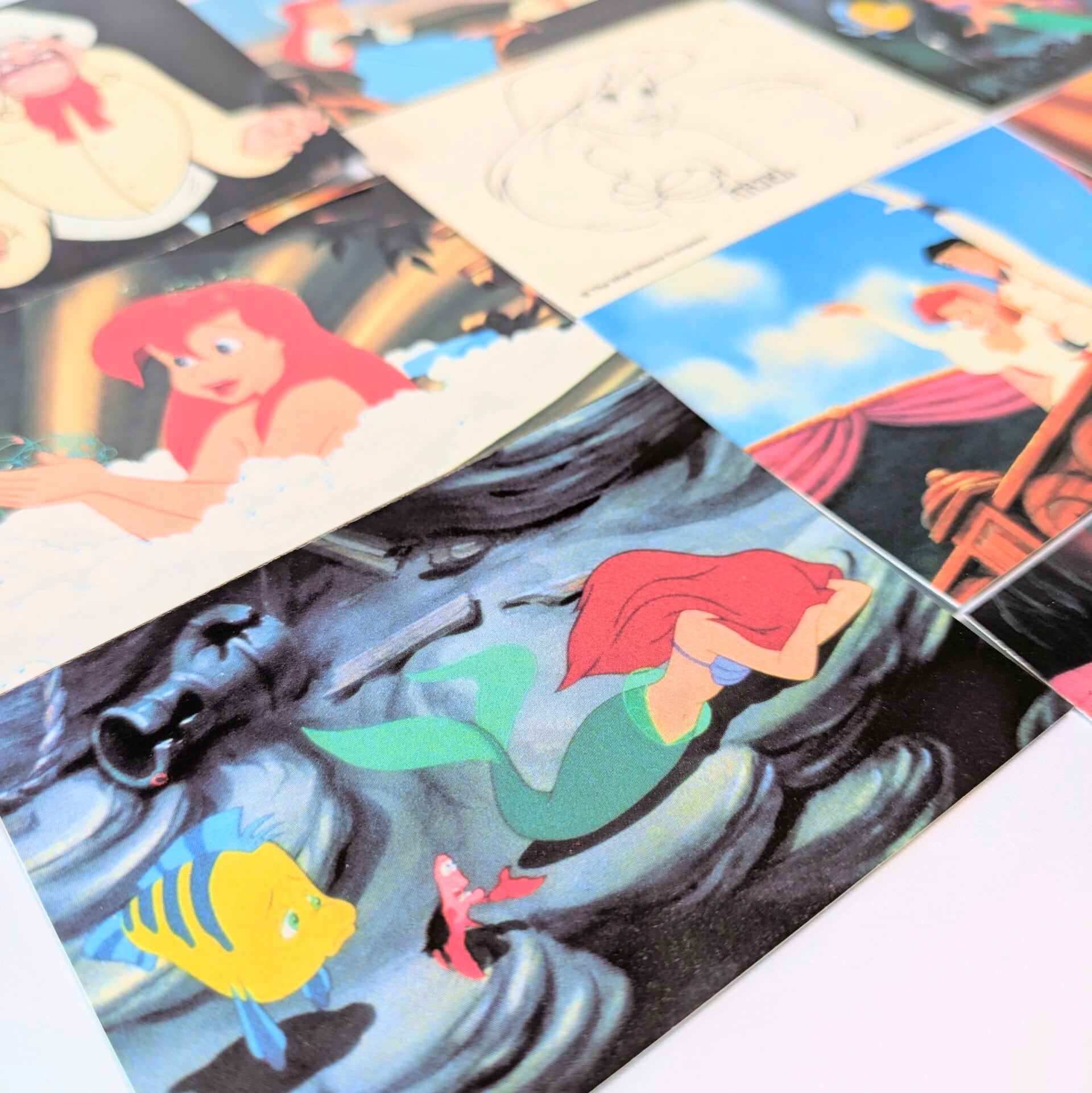 ☆送料無料！☆1991年製 PROSET【 THE LITTLE MERMAID Collectible Story Cards（ リトルマーメイド コレクタブル ストーリー カード ） DISNEY / ディズニー 】VINTAGE トレーディングカード 単品 （1個=8CARDS+2Activity Cards）〚アメリカン雑貨 アメトイ〛