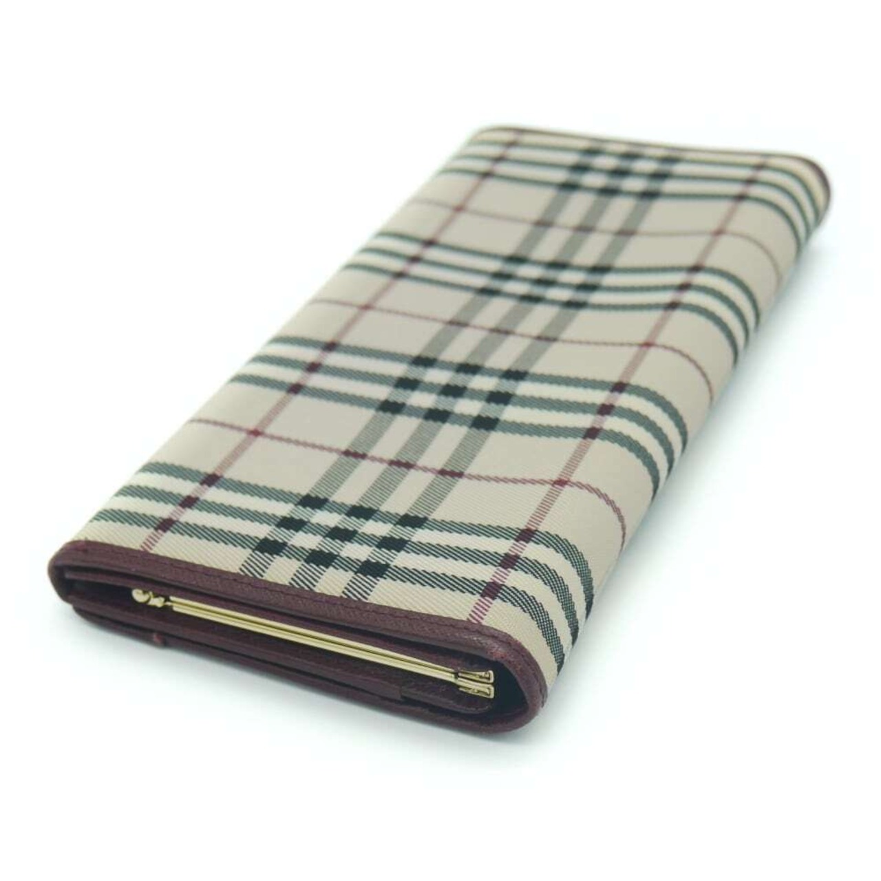 BURBERRY バーバリー 長財布 ノバチェック レザー×キャンバス 