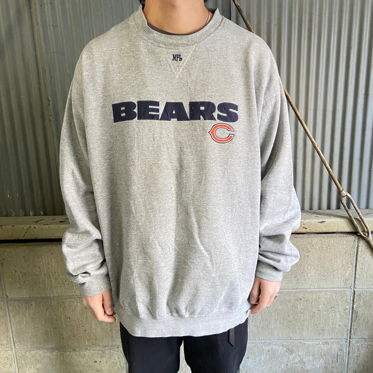 USA製★NFLベアーズ 刺繡ロゴ 紺色 XL スウェット トレーナー 90s