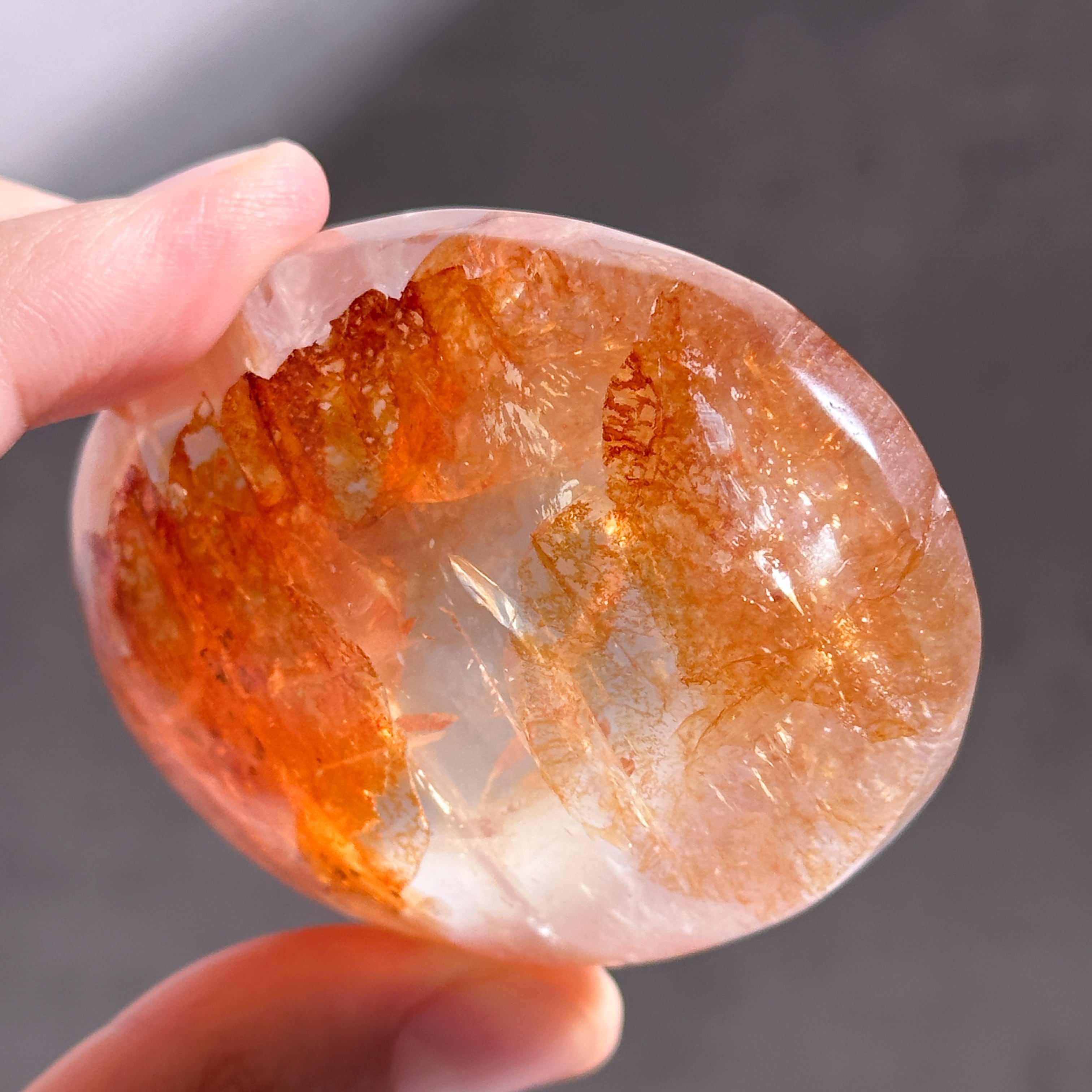 レッドヘマタイトクォーツ パームストーン35◇Red Hematite Quartz
