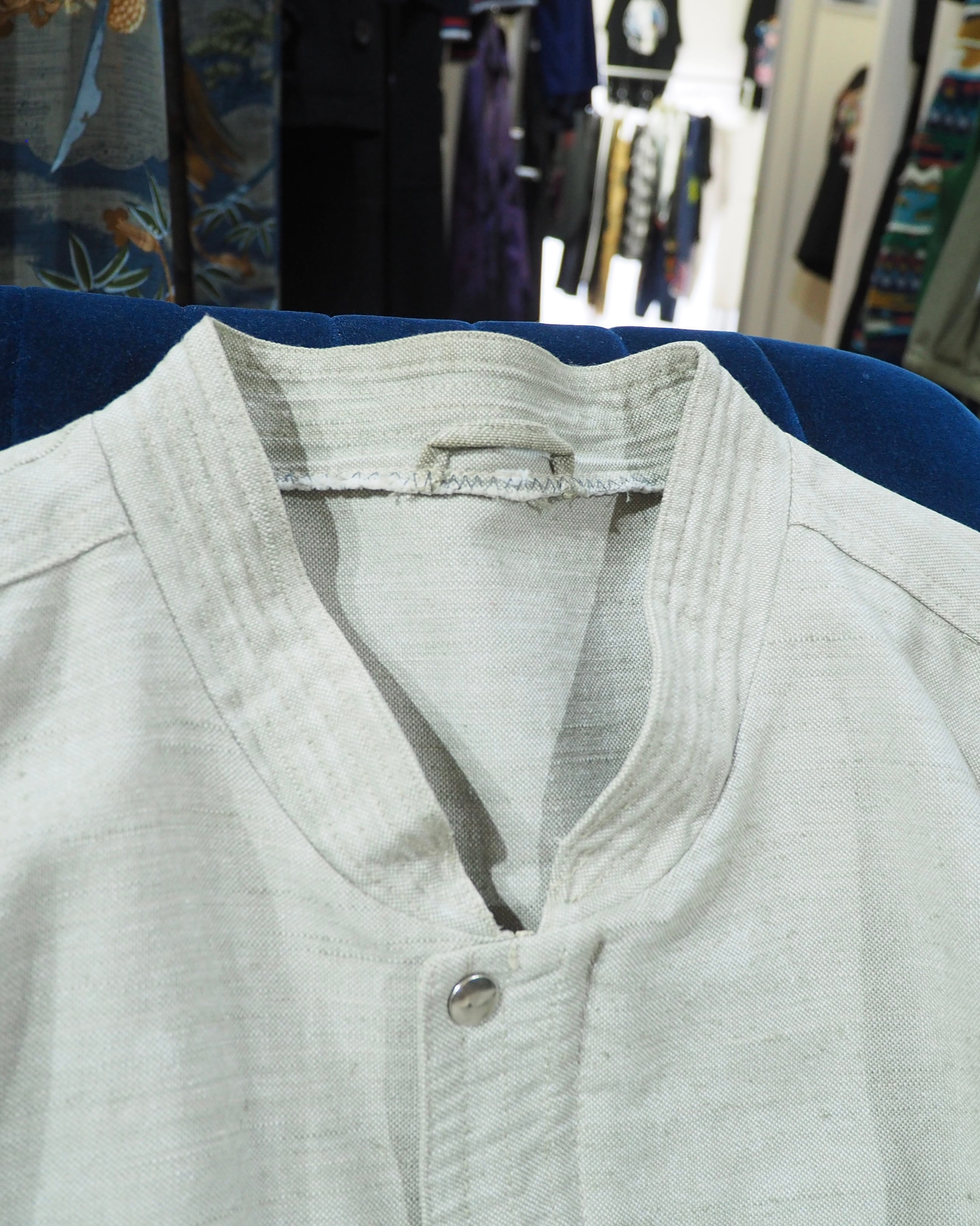 ” 無垢 ” Ecru White Color vintage Over silhouette No collar jacket