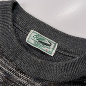 CROCODILE クロコダイル デザイン ウールニットセーター サイズ M /メンズ/グレー系
