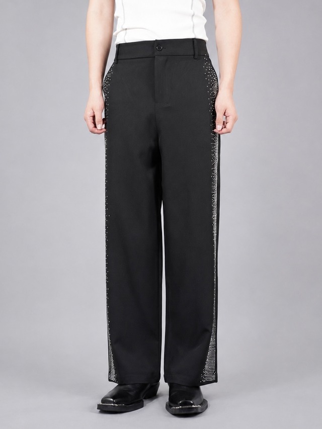 【ALUDE SELECT】lame side blur slacks pants