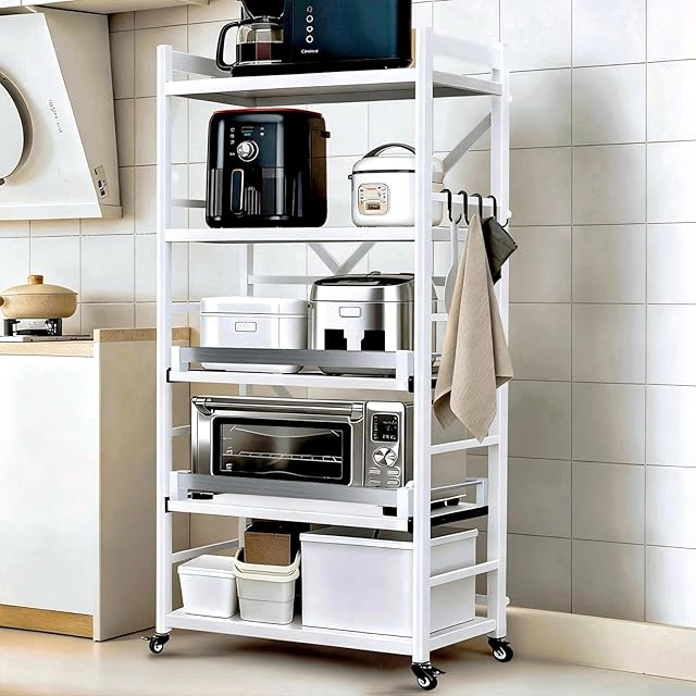 レンジ上ラック おしゃれ 2段 キッチンラック 伸縮 幅40〜65cm レンジ