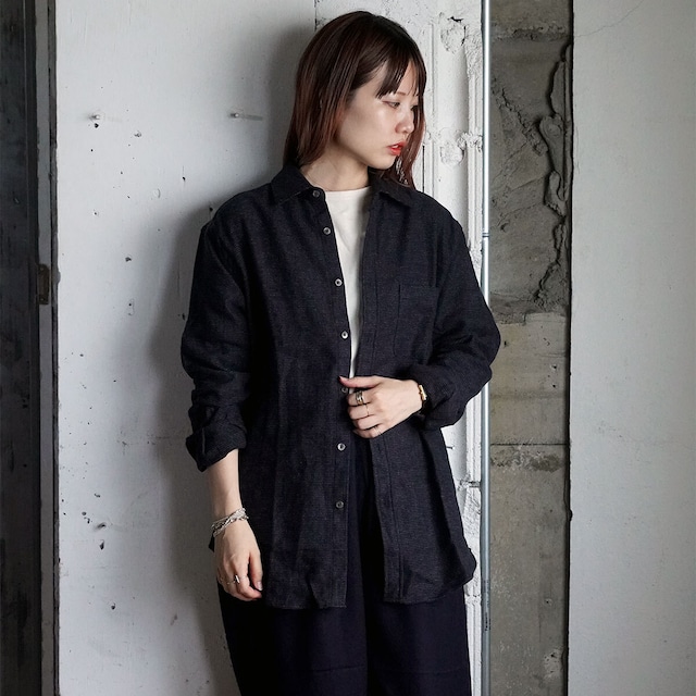 Portuguese flannel shirt - dark navy check -