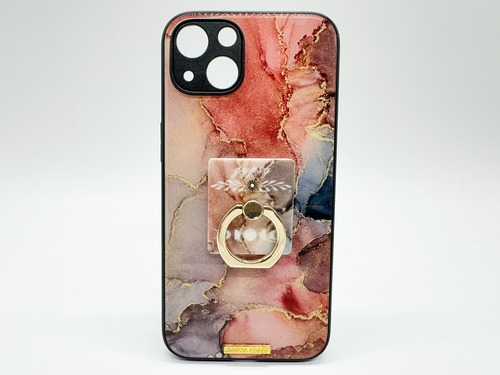 Alcohol Ink Art glass case(coral marble)