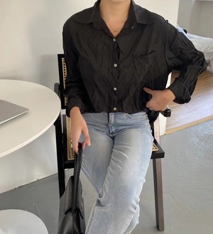 シワ加工　とろみシャツ　AJ2205-609