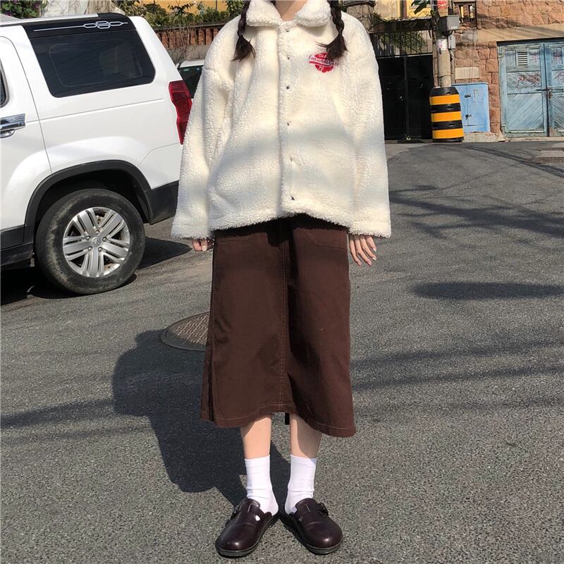 ウールコート ルーズスタイル刺繍トップス ウィンター 冬物 クレセントシティ50042837211