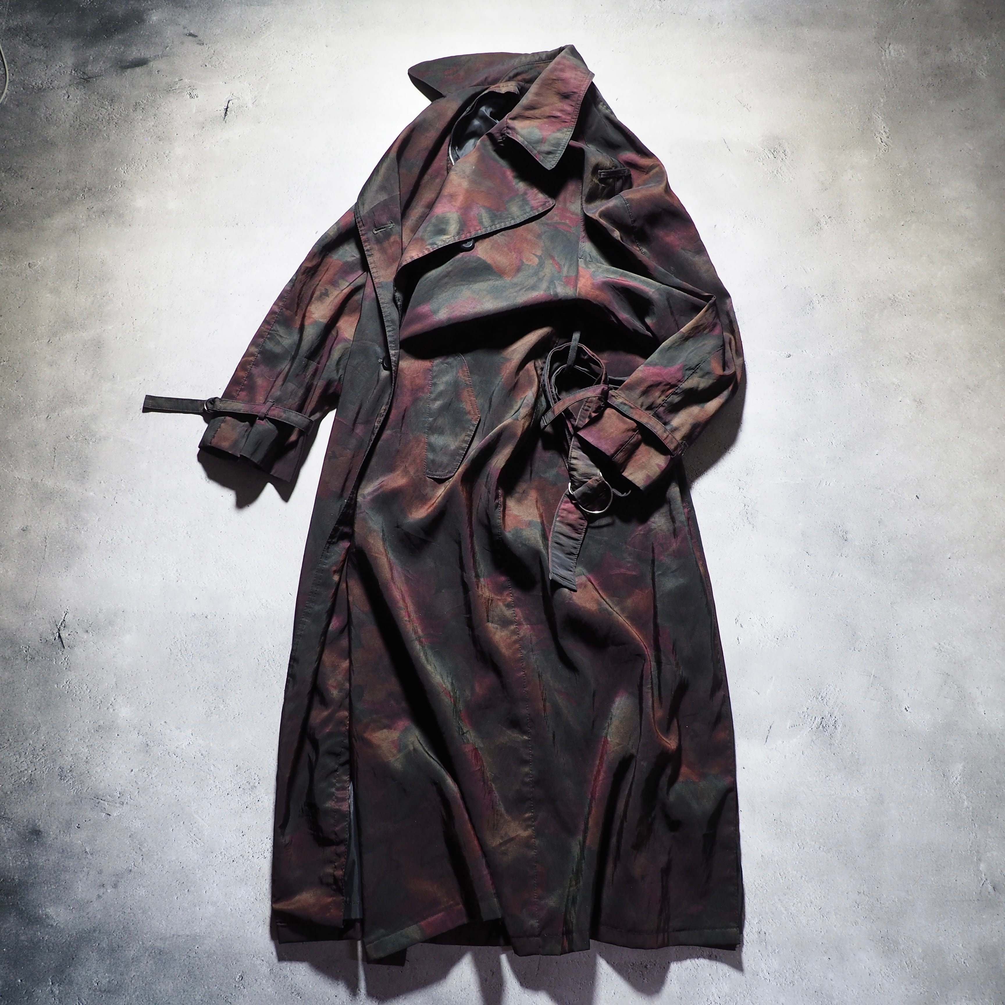 1990s Beautiful Bewitching Flower painted vintage Spring long coat (made in Usa)