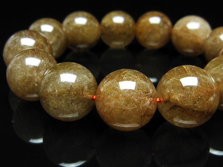 ルチルクォーツ ブレスレット 18mm ブロンズルチル ブレス一点物 111