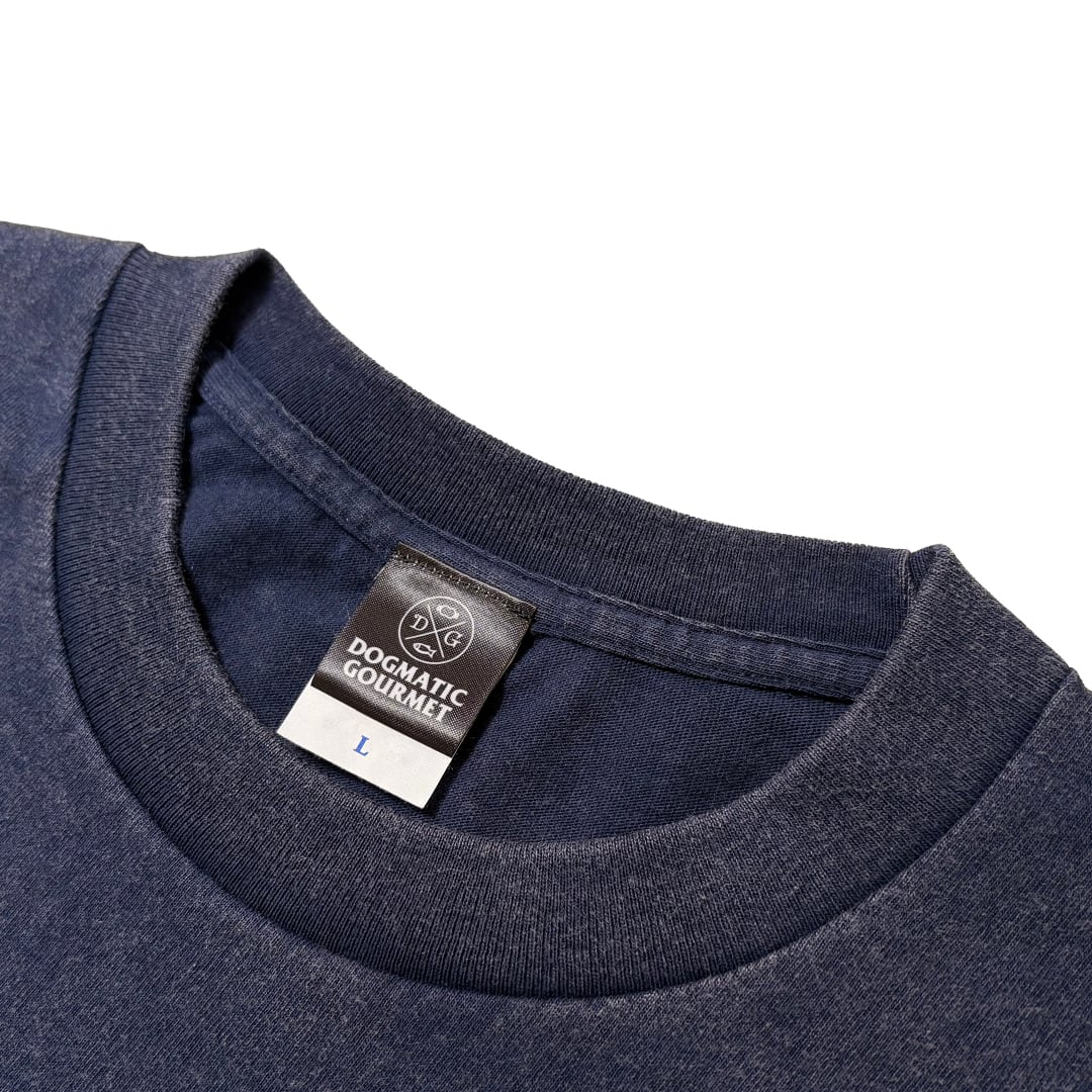 DG163 】独 COLLEGE T-SHIRT (FADE WASH BODY) navy | DOGMATIC GOURMET