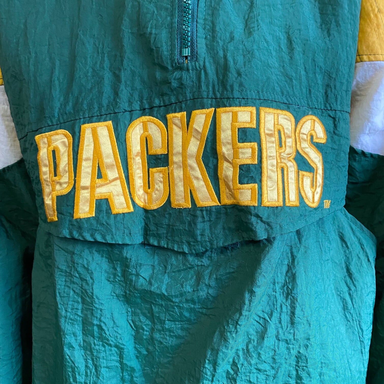 年代 NFL PACKERS パッカーズ 刺繍 中綿 スタジャン ナイロン